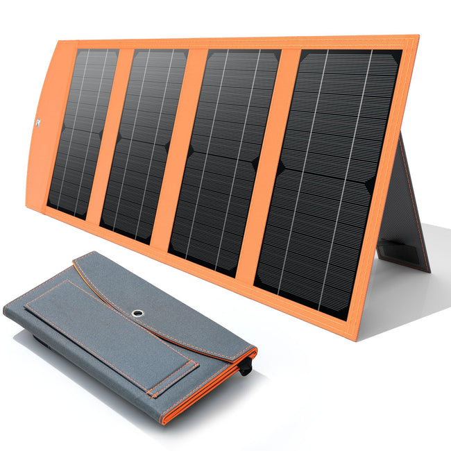 30W Portable Solar Panel Charger with USB and Type-C Outputs(5V/3A Max) for Phones, Power Banks, Tablets, Fast Charges 2 Devices at Once, IP67 Waterproof for Camping, Hiking, and Outdoor Activities Hover Image