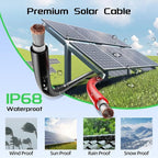 Kit de câbles pour panneaux solaires Bateria Power : 50 pi noirs et 50 pi rouges