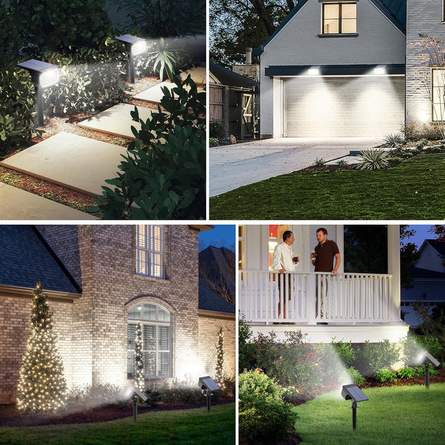 Tadyreal Solar Spot Lights Outdoor 10 Pack, [46 LED/3 Modes] Solar Landscape Spotlights Waterproof, 2-in-1 Auto On/Off Solar Powered Lights for Outside Yard Garden Wall Pathway(Cool White) Main Image