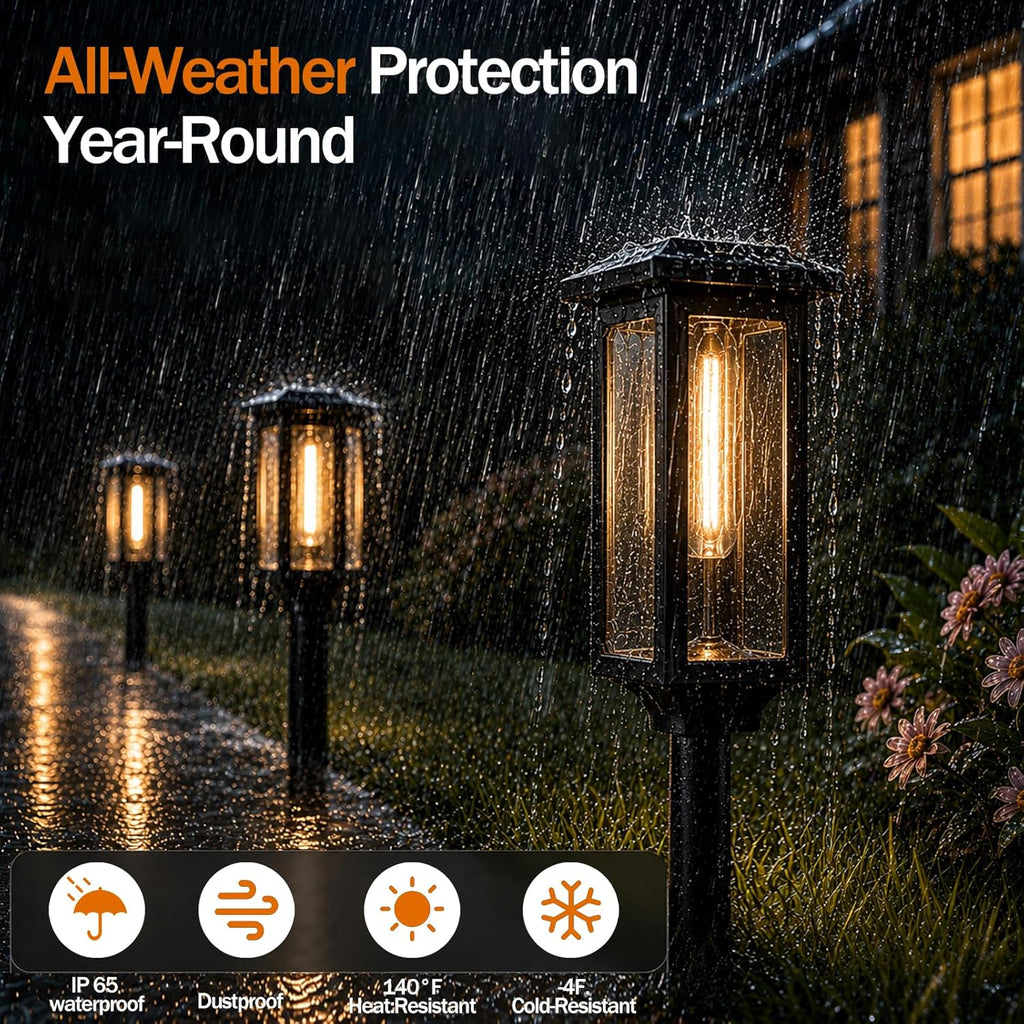 Tenmiro-Solar-Pathway-Lights-Outdoor-8-Pack-LED-Solar-Powered-Garden-Lights-Waterproof-IP65-Auto-On/Off-Outdoor-Light-for-Yard-Lawn-Patio-Path-Walkway-Driveway-Landscape-Lighting-Decor-3000K