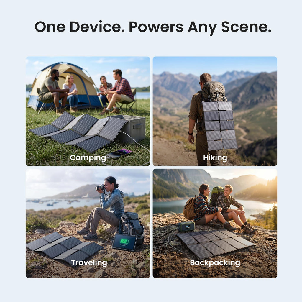 GEYOTO 35W Solar Panel Charger with USB-A and USB-C Ports, 25.4% High Efficiency Folding Portable Solar Charger Compatible with Phones,Power Bank,IP68 Waterproof Solar Charger for Backpacking