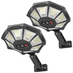 OKPRO Solar Lights Outdoor, 168LED 6500K Flood Light Dusk to Dawn, 8 Sides Solar Outdoor Lights with Motion Sensor, IP66 Waterproof Solar Street Lights Outdoor for Yard, Pools(4 Pack)