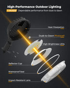 LED Barn Light, 150W 20000LM Yard Area Lights Dusk to Dawn Outdoor Lighting with Upgraded Photocell 6500K Adjustable Angle Daylight IP66 Waterproof Street Lights for Security/Farmhouse/Garage