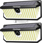 Solar Security Lights Outdoor, 466 LED 4000Lm Ultra Bright, 270° Wide Motion Sensor, IP68 Waterproof, 3 Modes Dusk-to-Dawn Solar Flood Light for Driveway Fence Garden Garage, 2-Pack