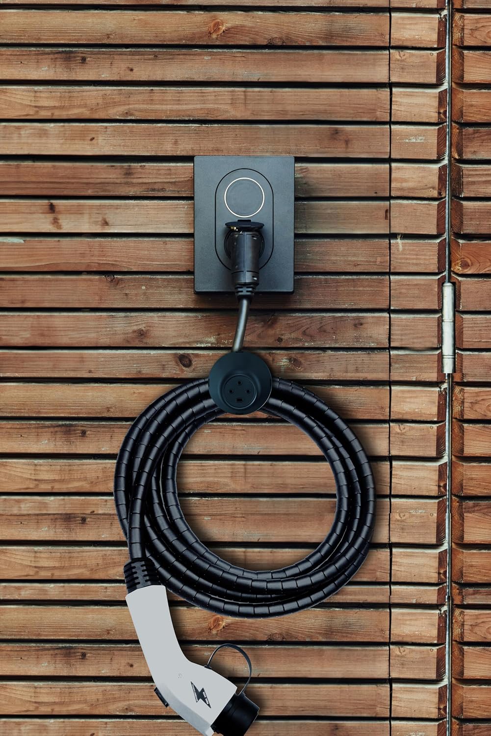 EV Charger Cable Protector, 23FT Electric Car Charger Cable Sleeve,Wear/UV-Proof,EV Charger Cord Protector Flexible/Pet Resistant/Prevents Tread & Door Squeeze