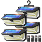 TECKNET 416 LED Solar Lights Outdoor Waterproof, 4200lm 300° Angle & 3 Lighting Modes Motion Sensor Outdoor Lights,2 Pack Solar Powered Flood Wall Lights for Home Patio Fence Yard Deck Garage Street