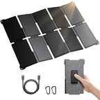 BigBlue Portable 35W Solar Panel Charger with Fast Charging USB-A and PD 25W USB-C for Camping Backpacking, 1.54 lbs, IP68 Waterproof, Folding Solar Phone Charger for iPhone/Android, iPad, Power Bank
