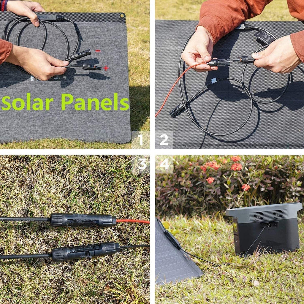 TAIFU Solar Panel Connectors to SAE Adapter Cable, 11FT 10AWG Solar Extension Cable with SAE Polarity Reverse Adapter for RV Solar Panel Caravan Battery Charger Kit