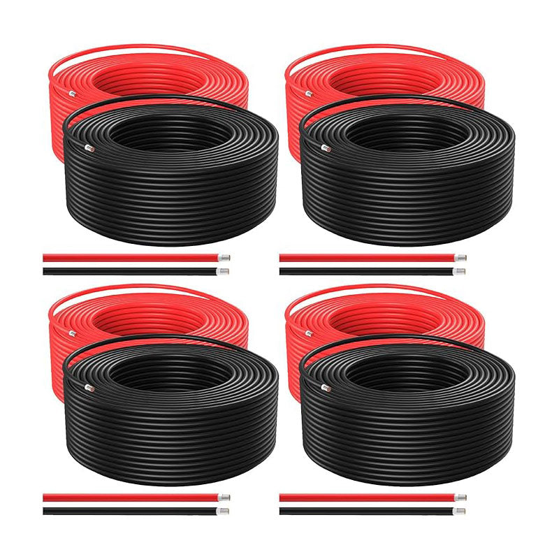 Kit de câbles pour panneaux solaires Bateria Power : 50 pi noirs et 50 pi rouges