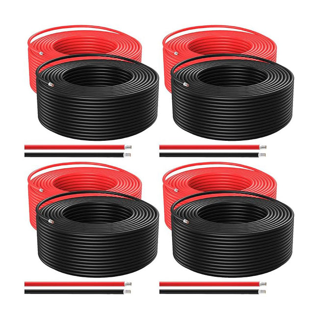 Bateria Power Solar Panel Wire 50Ft Black and 50Ft Red Kit Hover Image