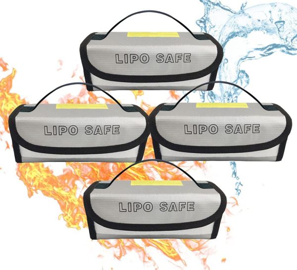 IANDAIROK 4PCS 185 * 75 * 60mm Lipo Battery Safe Bag Fireproof Charging Bag for RC Lipo Battery Pack Storage Charging Transport, Home Office Travel Lipo Safe Storage Pouch - Image 7