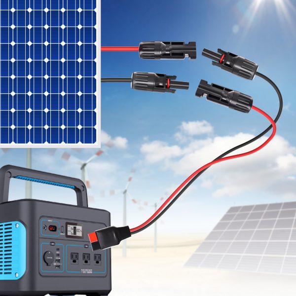 Goupchn 10AWG Solar Panel Cable Kit with 45A Connector Solar Connectors Extension Cable 3.3ft/1m for Portable Solar Generator Power Station, RV - Image 2