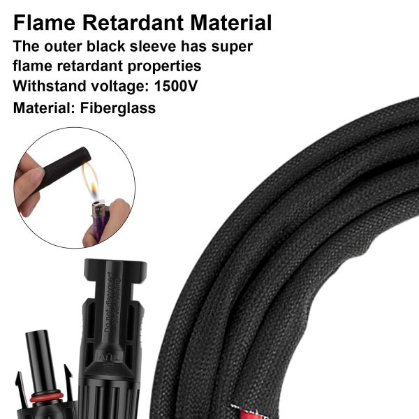 Geosiry 6FT 10AWG Solar Panel Extension Cable, Solar Extension Cable with Female and Male Connectors, Solar Cable for Solar Panels, charge Controllers (10AWG 6FT) - Image 8