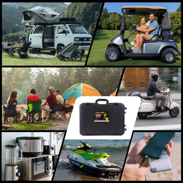 GuaiGLong 36V 150Ah LiFePO4 Golf Cart Battery, Built-in Smart 120A BMS, 4000+ Cycles Rechargeable Lithium Golf Cart Battery, Max 4608W Power Output, Perfect for Golf Carts EV RV Solar Energy Storage - Image 2