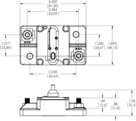 Blue Sea Systems 7187 285 Series Thermal Circuit Breakers, Surface Mount, 48V DC, 100A - Image 2