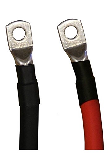 1/0 AWG Gauge Red + Black Pure Copper Battery Inverter Cables Solar, RV, Car, Boat 18 in 5/16 in Lugs - Image 6