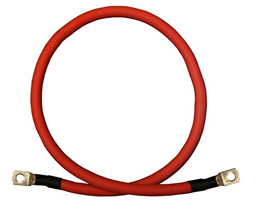 1/0 AWG Gauge Red + Black Pure Copper Battery Inverter Cables Solar, RV, Car, Boat 18 in 5/16 in Lugs - Image 4