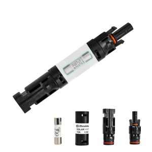 Slocable 30A Solar in-line Fuse Holder Connector, IP68 1000V Male and Female Connector, for Solar Photovoltaic System (with 10X38mm Fuse)
