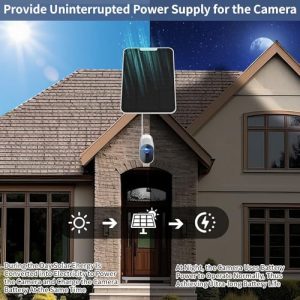 YuBeLin Solar Panel Charger for Arlo Pro 5S/Pro 4/Pro 3/Pro 3 Floodlight/Ultra/Ultra 2 Camera,4.5W High Efficiency, IP65 Waterproof w/ 360° Adjustable Mount & 9.8ft Cable, 2 Pack (for arlo)