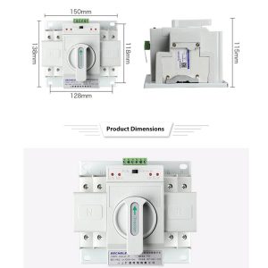 110V 63A 2P Dual Power Automatic Transfer Switch Generator Changeover Switch RV Transfer Switch 50HZ/60HZ
