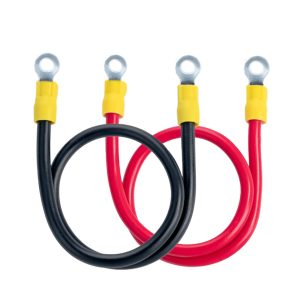 ECO-WORTHY 9AWG Battery Cable with 13/64'' Lug Terminals 12inch Cables Set Tinned Copper Battery Inverter Cable for Car, Truck, RV, Solar