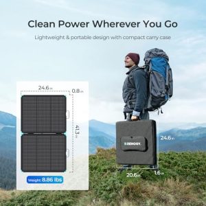 Renogy 100W Portable Solar Panel Suitcase, 25% High Efficiency N-Type Foldable Solar Charger for Power Station, Durable for Decades, 19% Lighter with Kickstands, for RV Camping Off-Grid Blackouts