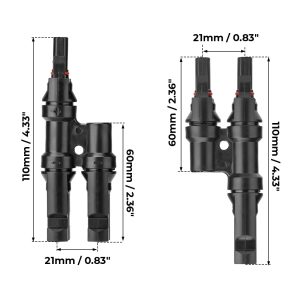 BougeRV Solar Branch Connectors Y Connector for Parallel Connection Between Solar Panels FMM+MFF (1 Pair)