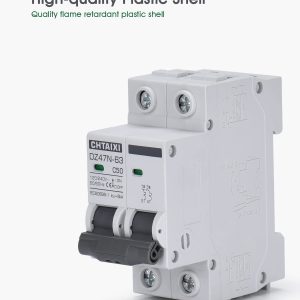 Chtaixi AC Miniature Circuit Breaker, 63 Amp 120V/240V 2 Pole DIN Rail Mount Circuit Breaker, Thermal Magnetic Trip, Solar AC Disconnect Switch MCB C63