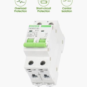 12V-110V DC Miniature Circuit Breaker, 15 Amp 2 Pole Battery Breaker Protector for Solar PV System and RV, Thermal Magnetic Trip, DIN Rail Mount, Chtaixi DC Disconnect Switch B15