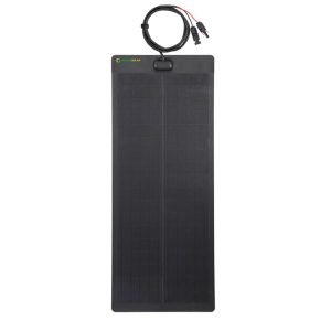 LensunSolar 50W Full Black Flexible Solar Panel, 34x14in, Waterproof Lightweight with Highest Efficiency PERC Mono Solar Cells for RV,Van,Tent