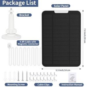 YuBeLin Solar Panel Charger for Arlo Pro 5S/Pro 4/Pro 3/Pro 3 Floodlight/Ultra/Ultra 2 Camera,4.5W High Efficiency, IP65 Waterproof w/ 360° Adjustable Mount & 9.8ft Cable, 2 Pack (for arlo)