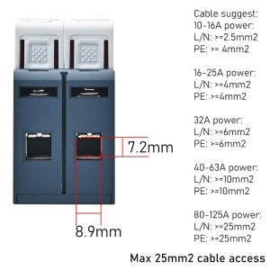 DC SPD Surge Protector for 100V-1000V PV Systems, 2-Pole 40kA T2 Level, Replaceable Module, Solar Panel Lightning Protection, Overvoltage Protection (250V)