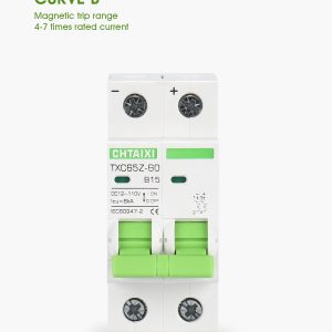 12V-110V DC Miniature Circuit Breaker, 15 Amp 2 Pole Battery Breaker Protector for Solar PV System and RV, Thermal Magnetic Trip, DIN Rail Mount, Chtaixi DC Disconnect Switch B15