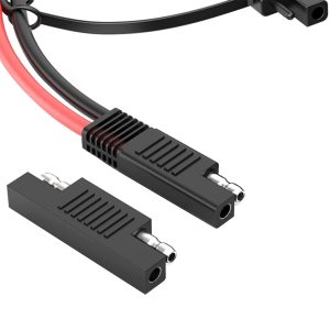 AYECEHI 3.3FT SAE to O Ring Terminal Extension Cable, 10AWG Heavy Duty, 2-Pin Quick Disconnect, Compatible with Motorcycle, Boat, Car & More