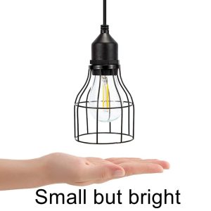 Ousam Led Solar Lights Outdoor, Solar Powered Shed Light Pendant Bulb Dusk to Dawn Extension Cable 9.8FT Waterproof for Indoor, Shed, Chicken Coop, Gazebo, Barn (Warm White)