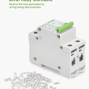 12V-110V DC Miniature Circuit Breaker, 15 Amp 2 Pole Battery Breaker Protector for Solar PV System and RV, Thermal Magnetic Trip, DIN Rail Mount, Chtaixi DC Disconnect Switch B15