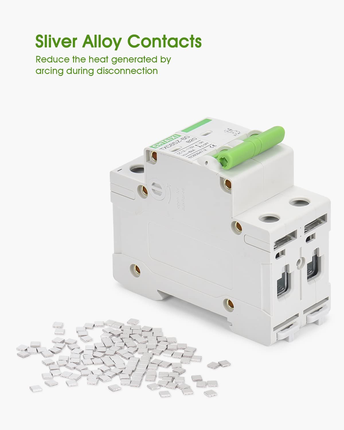12V-110V DC Miniature Circuit Breaker, 15 Amp 2 Pole Battery Breaker Protector for Solar PV System and RV, Thermal Magnetic Trip, DIN Rail Mount, Chtaixi DC Disconnect Switch B15 - Image 4