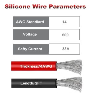 TSSKMOYY Jumper Cables Compatible with Mil-Waukee 18V Battery | 2FT 14AWG Booster Cable with Alligator Clips | Jump Start Clamps Cars/RVs/Truck | 392°F/200°C Silicone Wire Heat Resistant (No Battery)