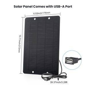 Soshine Mini Solar Panel - USB Solar Panel Charger 5v 6w with High Performance Monocrystalline USB A Connector for Camera,Water Pump,Small Fan,Bicycle,Power Bank,Camping Lanterns