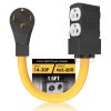 [240V to 120V] 30 Amp to 20 Amp 110 Adapter with Circuit Breaker Dryer Adapter Cord Distribution NEMA 14-30 Adapter to 4X 5-15R/5-20R T-Blade Multiple Use ETL Listed 1.5 FT Household Outlet