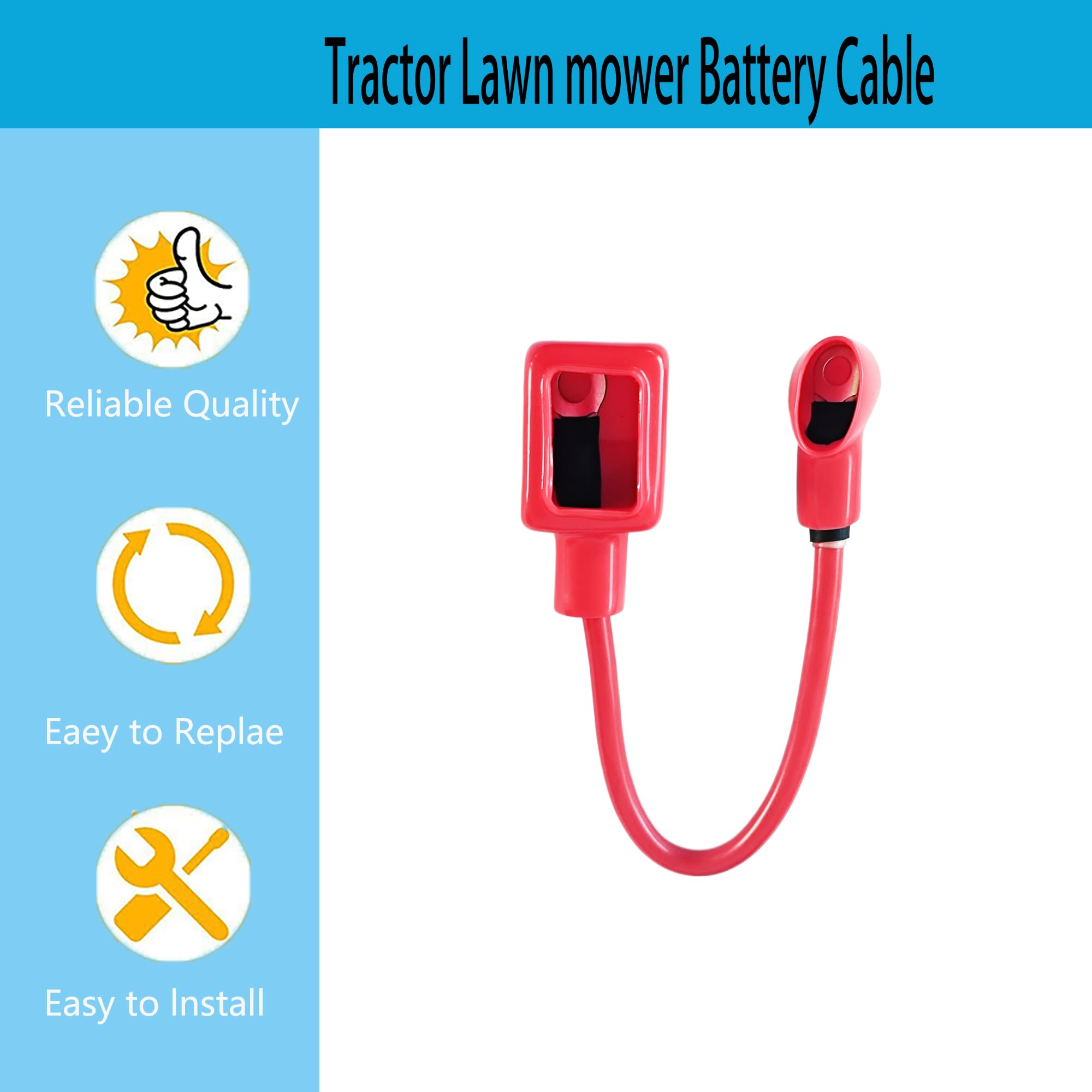 Irnyso Replacement Tractor Lawn Mower Battery Cable Battery Cable AM123446 fits John Deere LT150 LT155 LT160 LT166 LT170 LT180 LTR155 LTR180 etc - Image 2