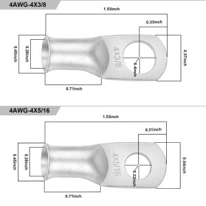 iGreely 4 AWG Gauge Wire Welding Battery Pure Copper Ultra Flexible Cable,10 Feet Black + 10 Feet Red Oxygen Free Copper OFC Welding Cable and Lugs Terminal Connectors with Heat Shrink Tubing