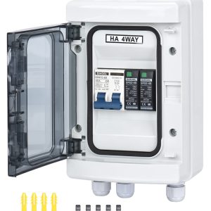 DIHOOL Solar Panel Disconnect Switch with PV Surge Protector, RV Breaker Box, 40 Amp DC1000V PV Combiner Box IP65