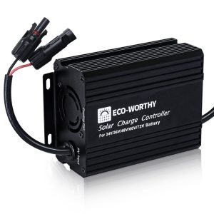 ECO-WORTHY 12A Boost MPPT Solar Charge Controller Solar Panel Regulator for 48V/60V/72V Lead-Acid, LiFePO4, Gel, Flooded Batteries .etc in Golf Cart Electric Vehicles and Solar System