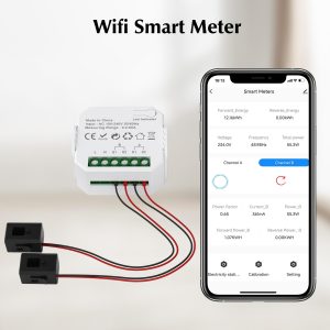 eMylo 2 Channel WiFi Power Meter 80A+80A Smart Power Monitor,Clamp Ammeter Power Monitor,2.4GHz WiFi,Real Time Monitoring,Smart Life/TUYA APP, Compatible with Alexa and Google Assistant