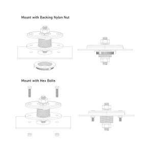 Recoil BTTP-38 Premium High Current 3/8” Feed-Thru Panel Battery Terminal Connectors with Silicone Terminal Covers, Red & Black Pair