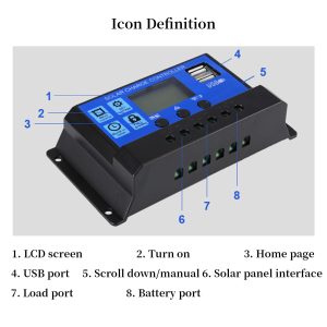 [Upgraded] 30A Solar Charge Controller 12V/ 24V Solar Panel Charge Controller Intelligent Regulator with Dual USB Port Auto Parameter LCD Display and Timer Setting ON/Off Hours