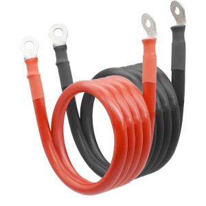 EYPDARL 4 AWG Copper-clad Aluminum Inverter/Battery/Jumper Cables with 5/16" Lugs Set for Automotive RV Car Motorcycle Truck Positive and negetive 4 Gauge Battery Wire- 5FT