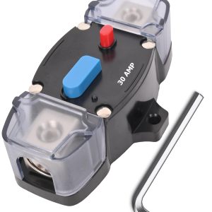 BULVACK 30 Amp Circuit Breaker 12-48 Volt DC 30A Self Recovery Resettable High Amp Circuit Breaker with Manual Reset Button for Automotive RV Marine Boat Car Audio and Amps Protection