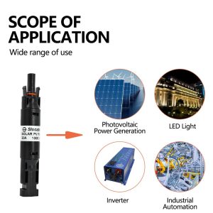 Slocable 15A Solar in-line Fuse Holder Connector, IP68 1000V Male and Female Connector, for Solar Photovoltaic System (with 10X38mm Fuse)
